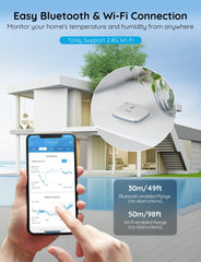 Govee Smart Thermometer Hygrometer wall-mount with lanyard for flexible placement