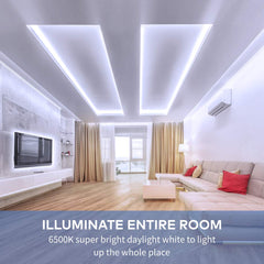 Govee White LED Strip Lights in the kitchen cabinet provide clean, even under-cabinet illumination.