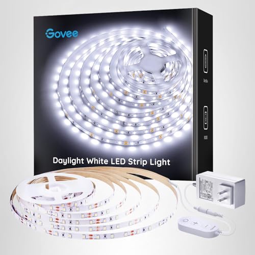 Govee White LED Strip Lights along the staircase create a safe, guiding light with easy setup.
