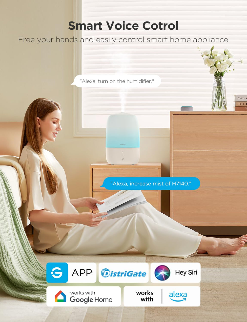 GoveeLife 3in1 humidifier diffuser enabling aromatherapy and humidity control.