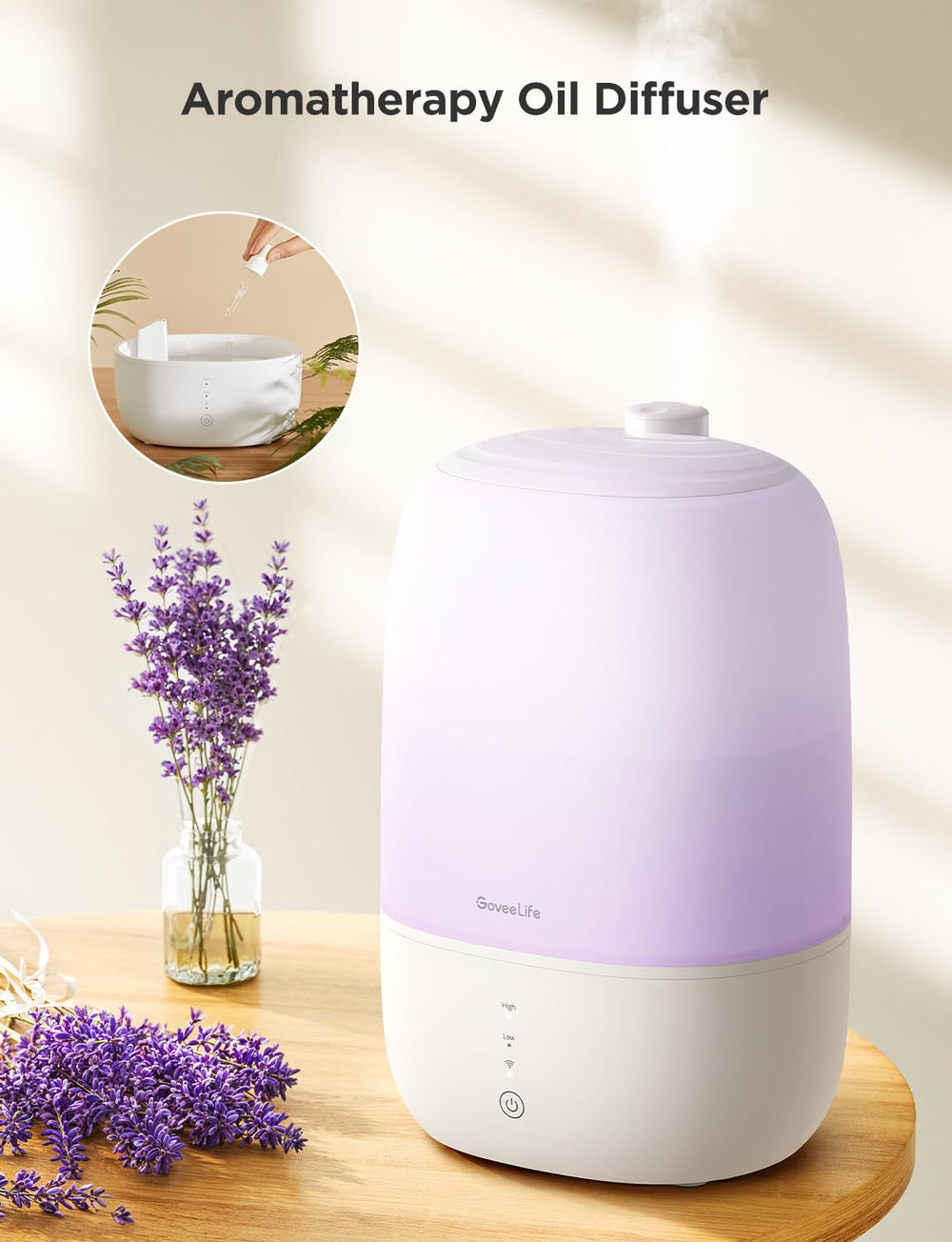 GoveeLife top-fill design simplifies refills and cleaning.