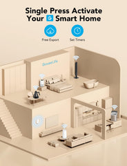 GoveeLife smart button mounted in living room illustrating convenient one-touch automation.