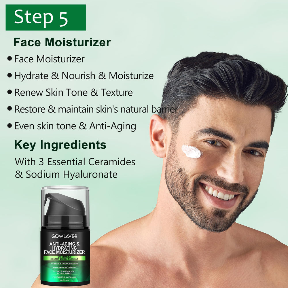 Gift-ready packaging for a thoughtful GOWLAVER men's skincare set.