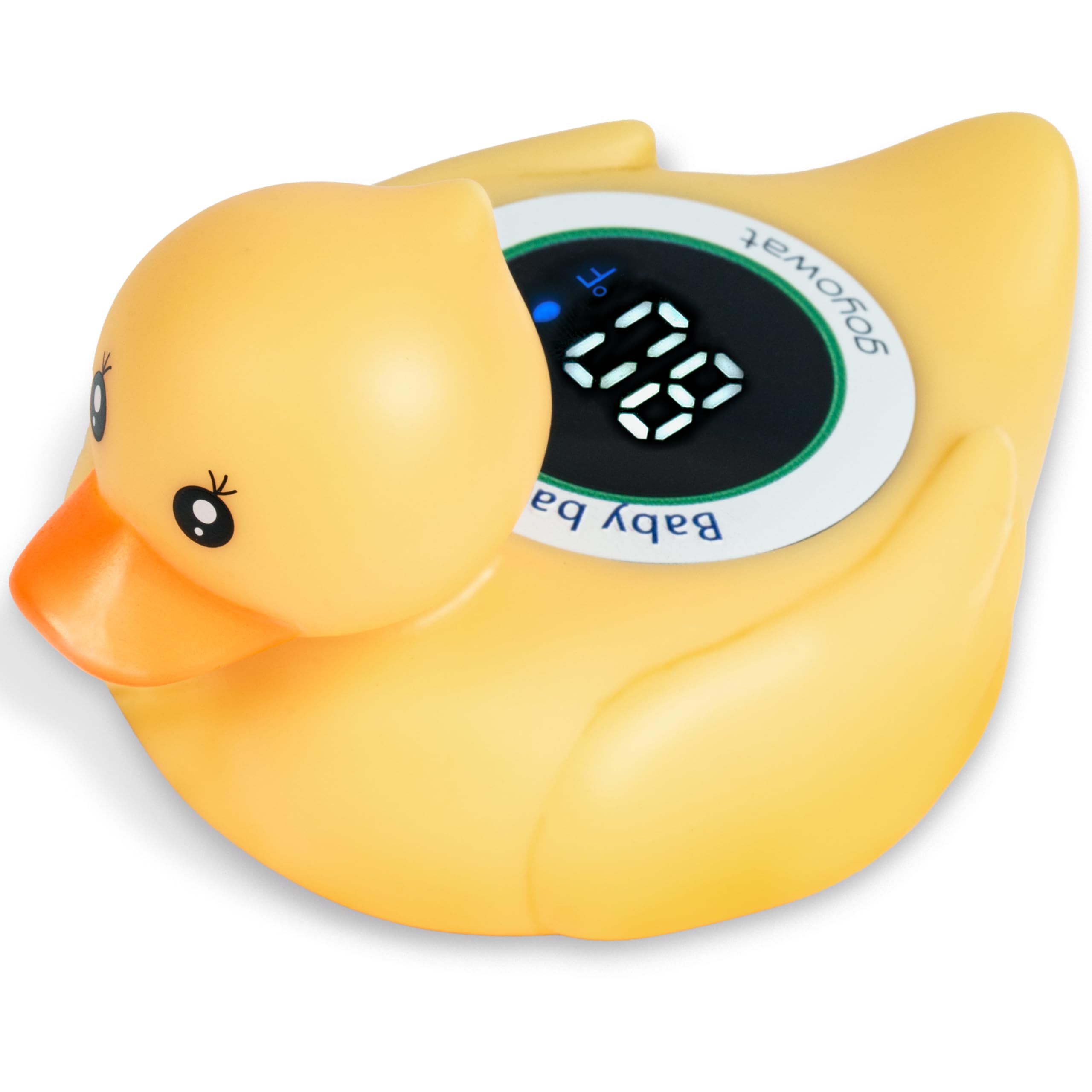 Goyowat Baby Bath Thermometer Duck Toy in tub providing safe water readings