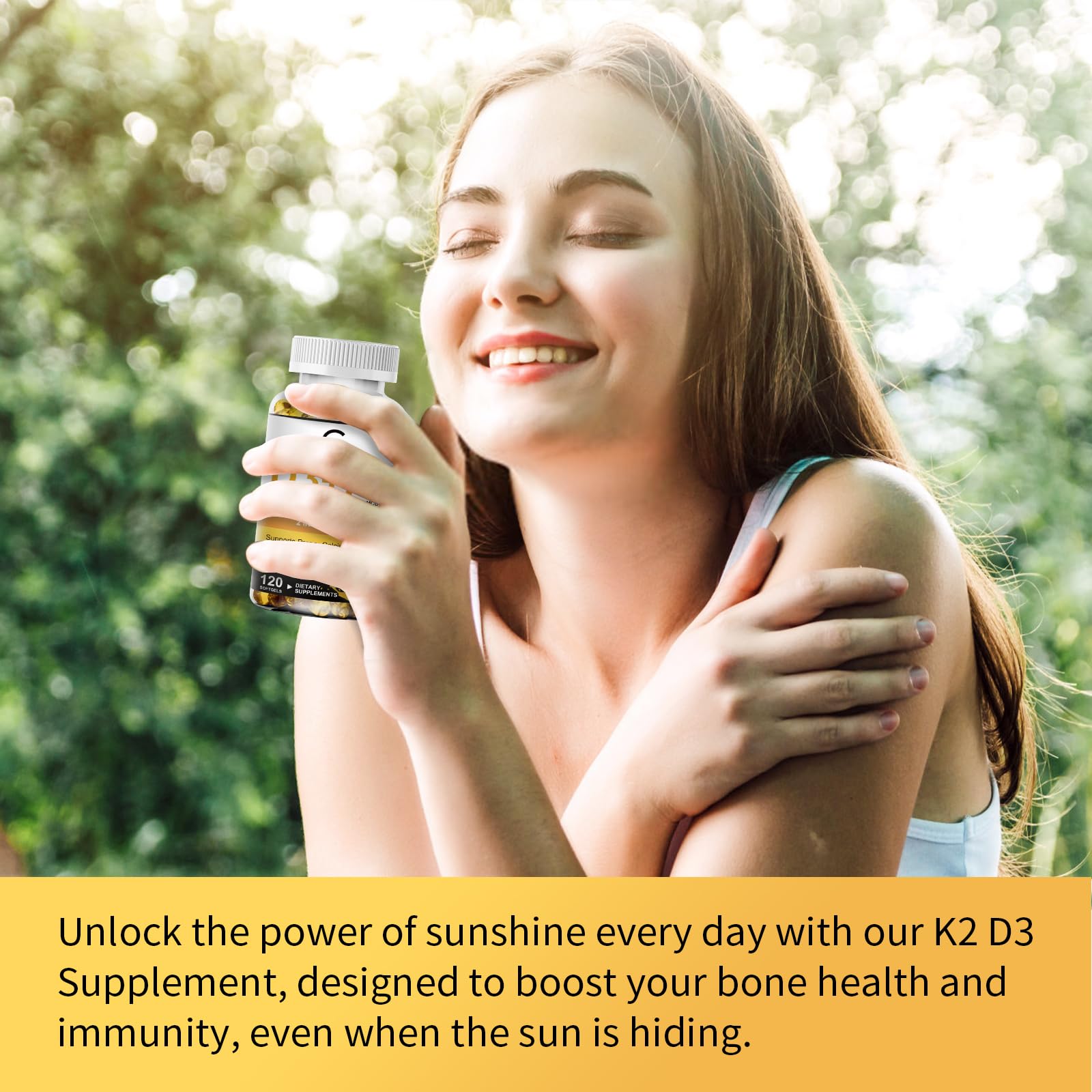 GPGP GreenPeople D3 K2 graphic illustrating nutrient synergy for bones