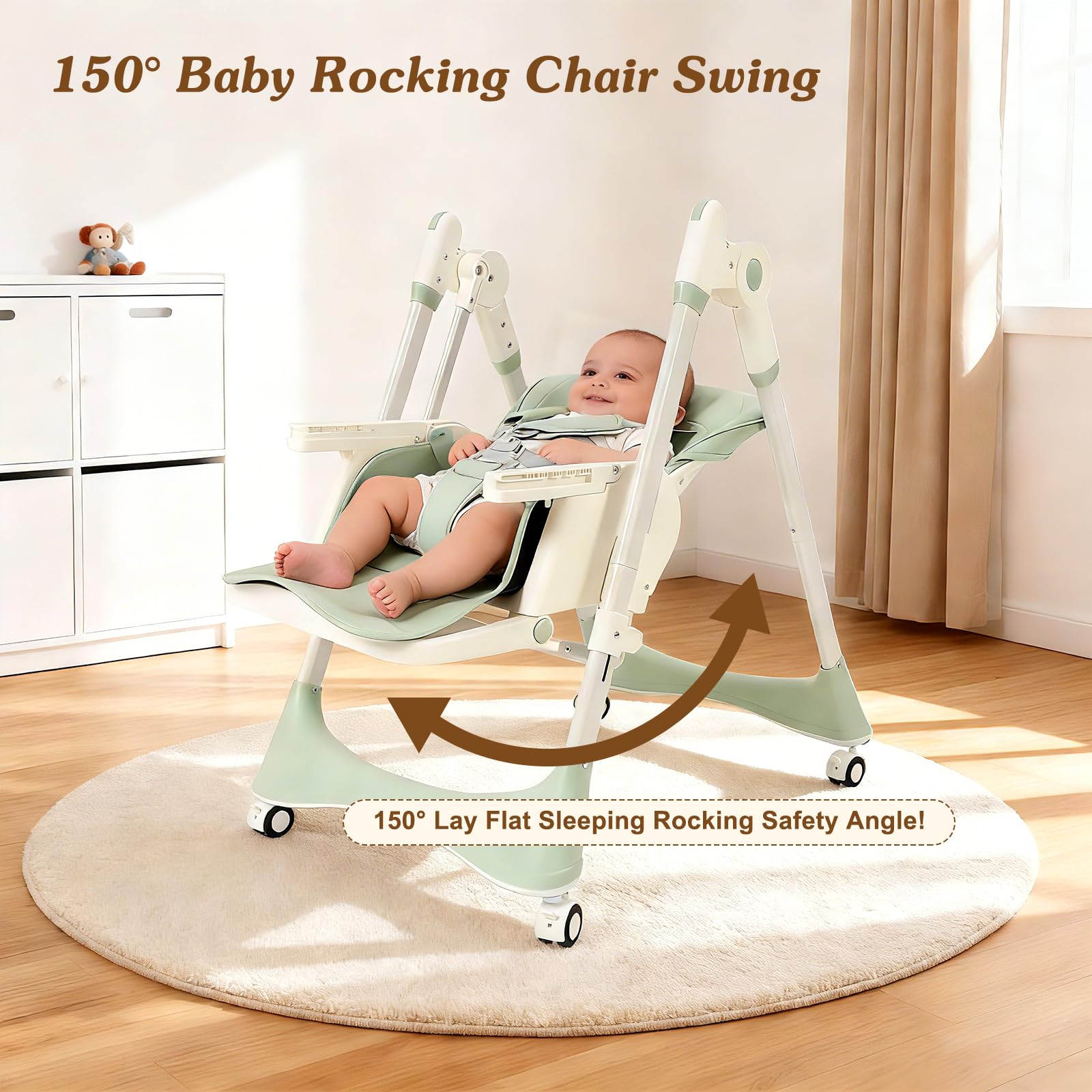 GPOAS high chair with secure 5-point harness for infants