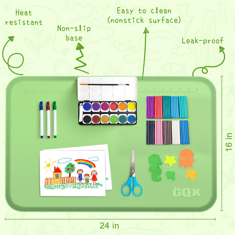 GQK Silicone Art Mat easy to clean after projects with a wipe-down surface.