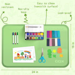 GQK Silicone Art Mat easy to clean after projects with a wipe-down surface.