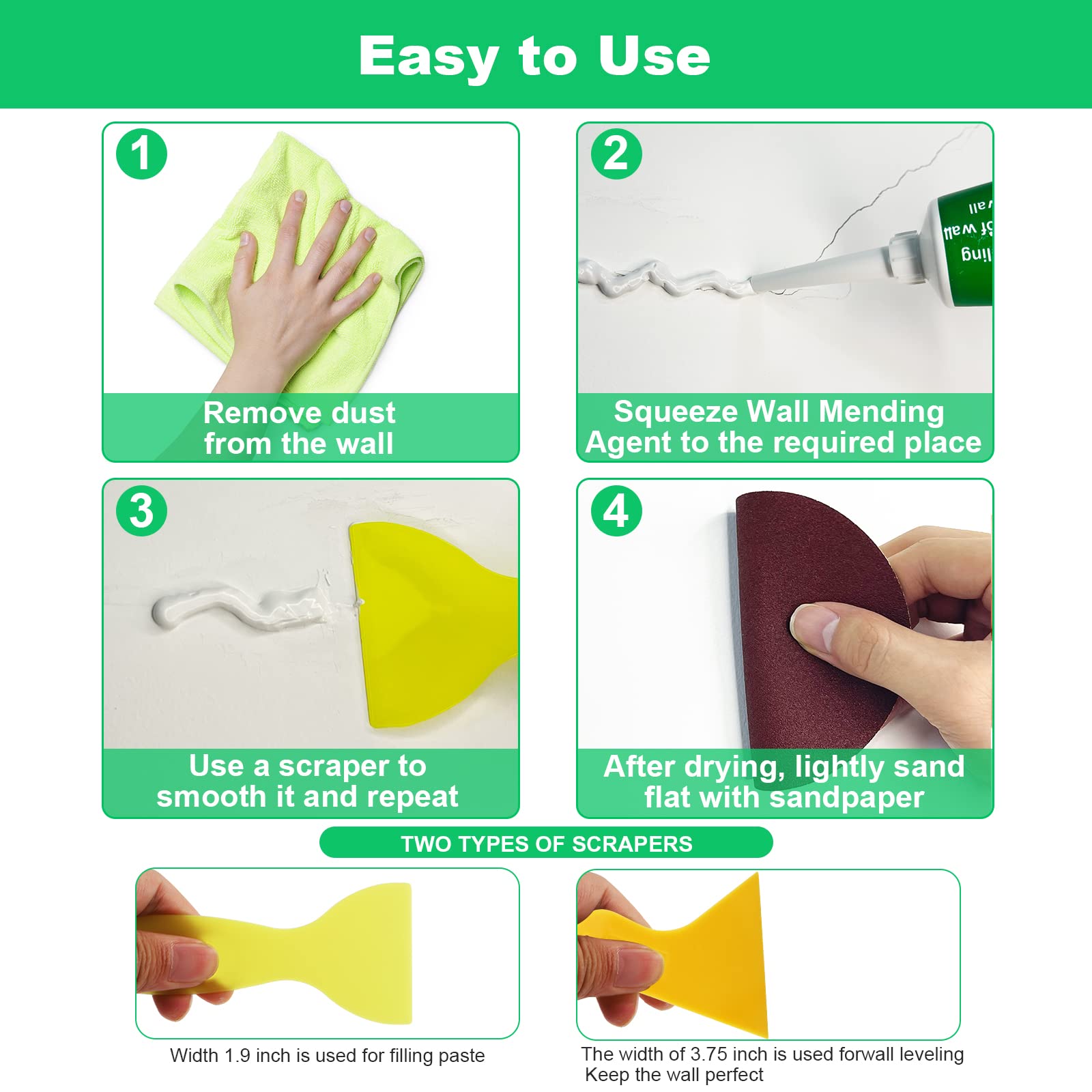 GQLife-ing sanding paper used to finish the repaired wall smoothly.
