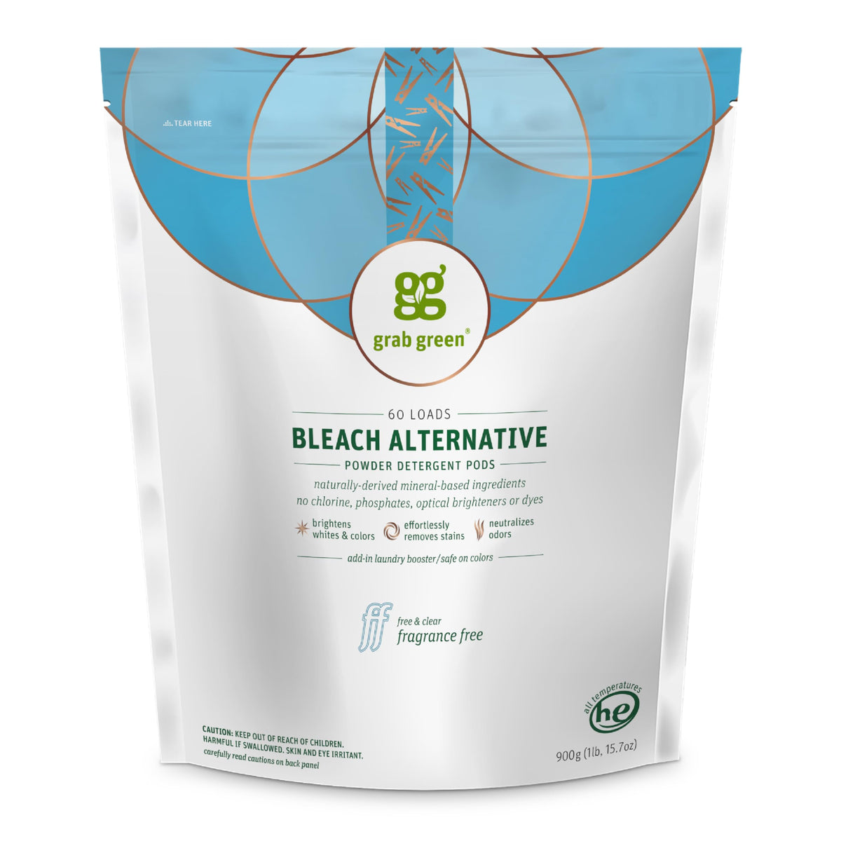 Grab Green bleach-alternative pods brighten whites and laundry without chlorine