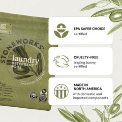Grab Green Stoneworks powder pod delivers deep cleaning in every load.