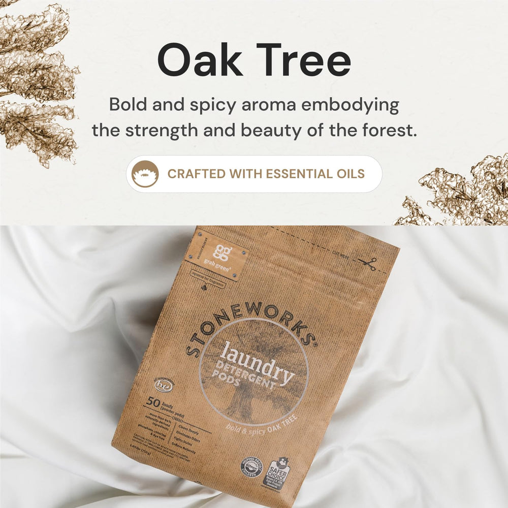 Grab Green Oak Tree pod eliminates odors while preserving fabric softness.