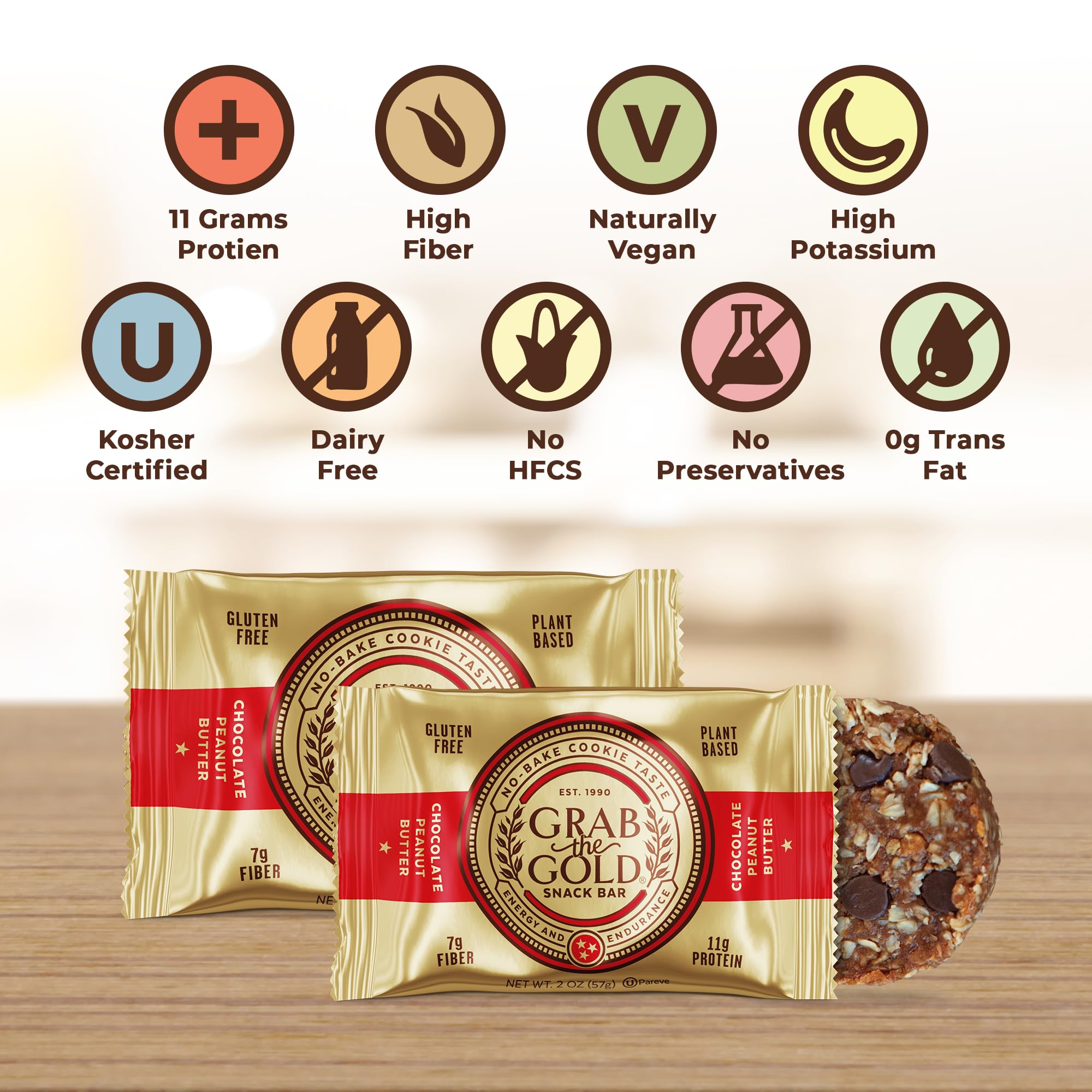 Grab The Gold bar in a gym bag provides convenient post-workout fuel.