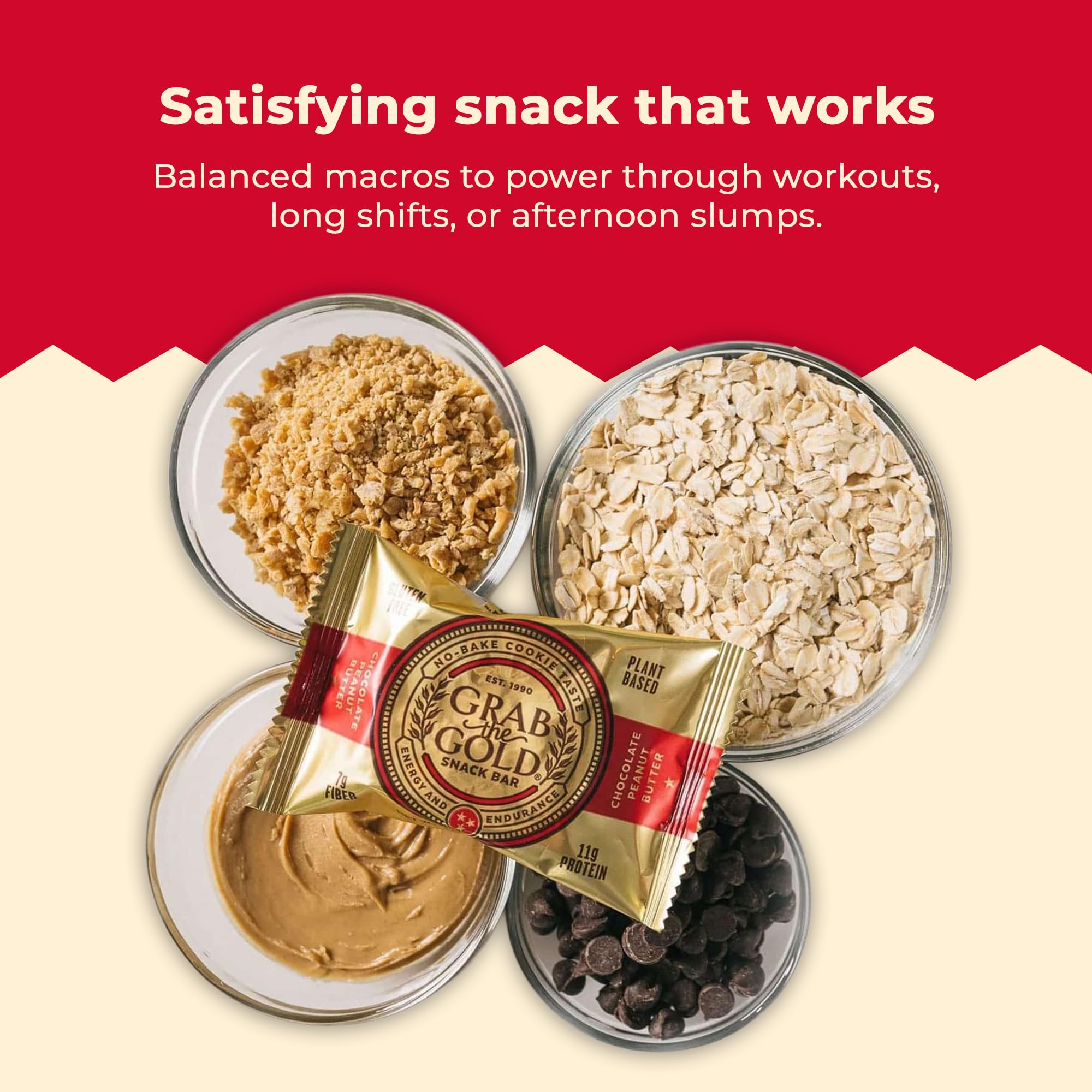 Grab The Gold packaging notes non-GMO and organic where possible for quality.