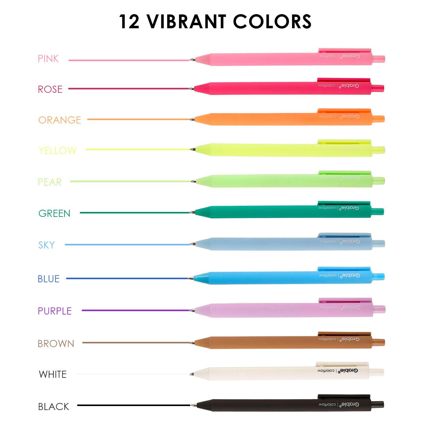 Grabie acrylic gel pens for multi-surface creativity with quick-dry pigment.