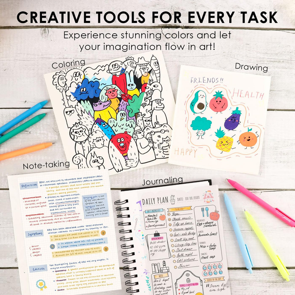 Grabie colorflow pens offer bold lines for crafts, scrapbooks, and art projects.