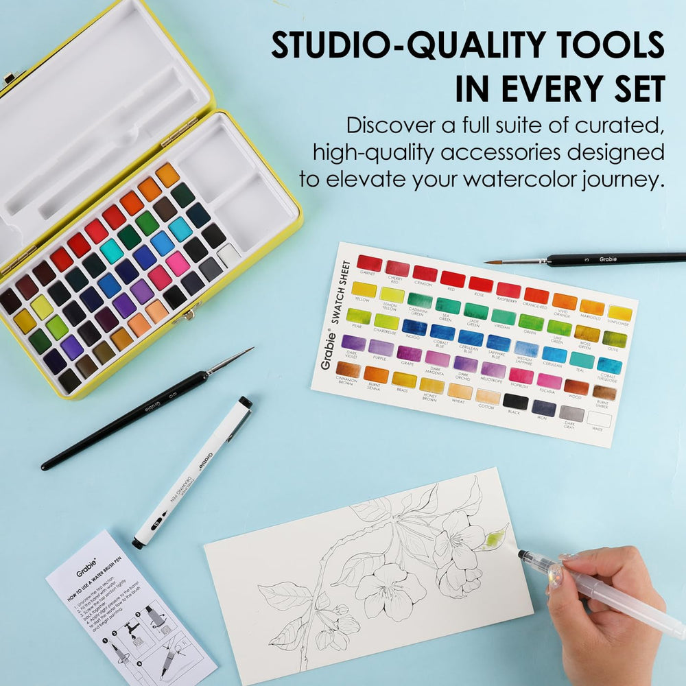 Grabie travel tin stores paints, brushes, and tools securely for on-the-go painting.