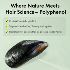Grabityg0.0 shampoo with biotin close-up emphasizing nourished, thicker-looking strands