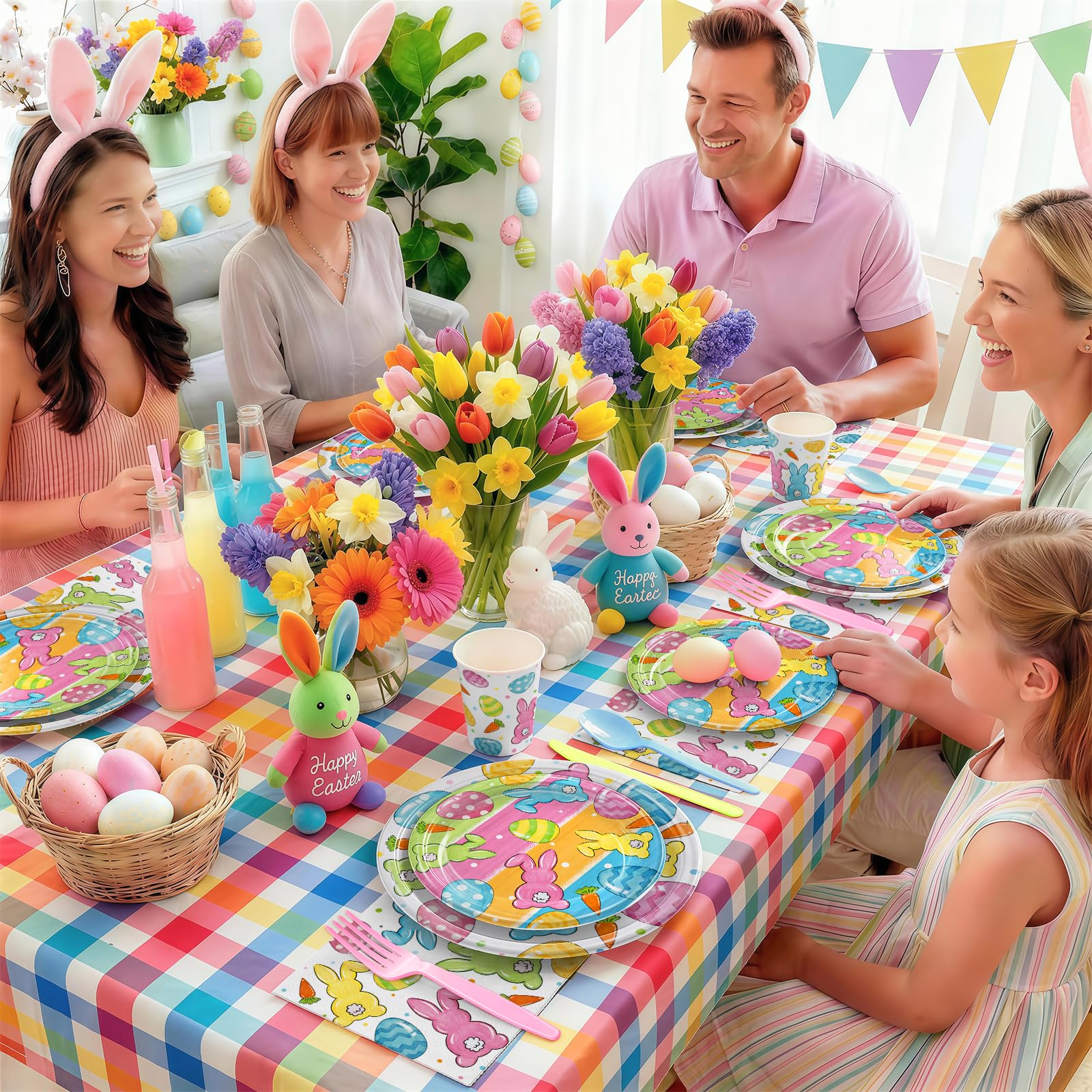 GrabnGoParty Easter utensils blue spoons, durable serving tools for beverages.