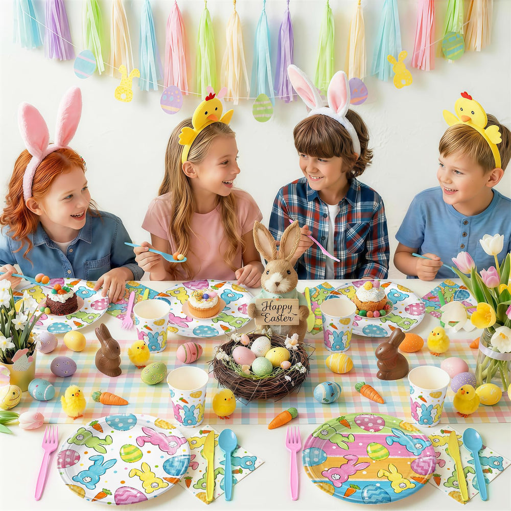 GrabnGoParty Easter utensils pink forks, convenient cutlery for kids’ meals.