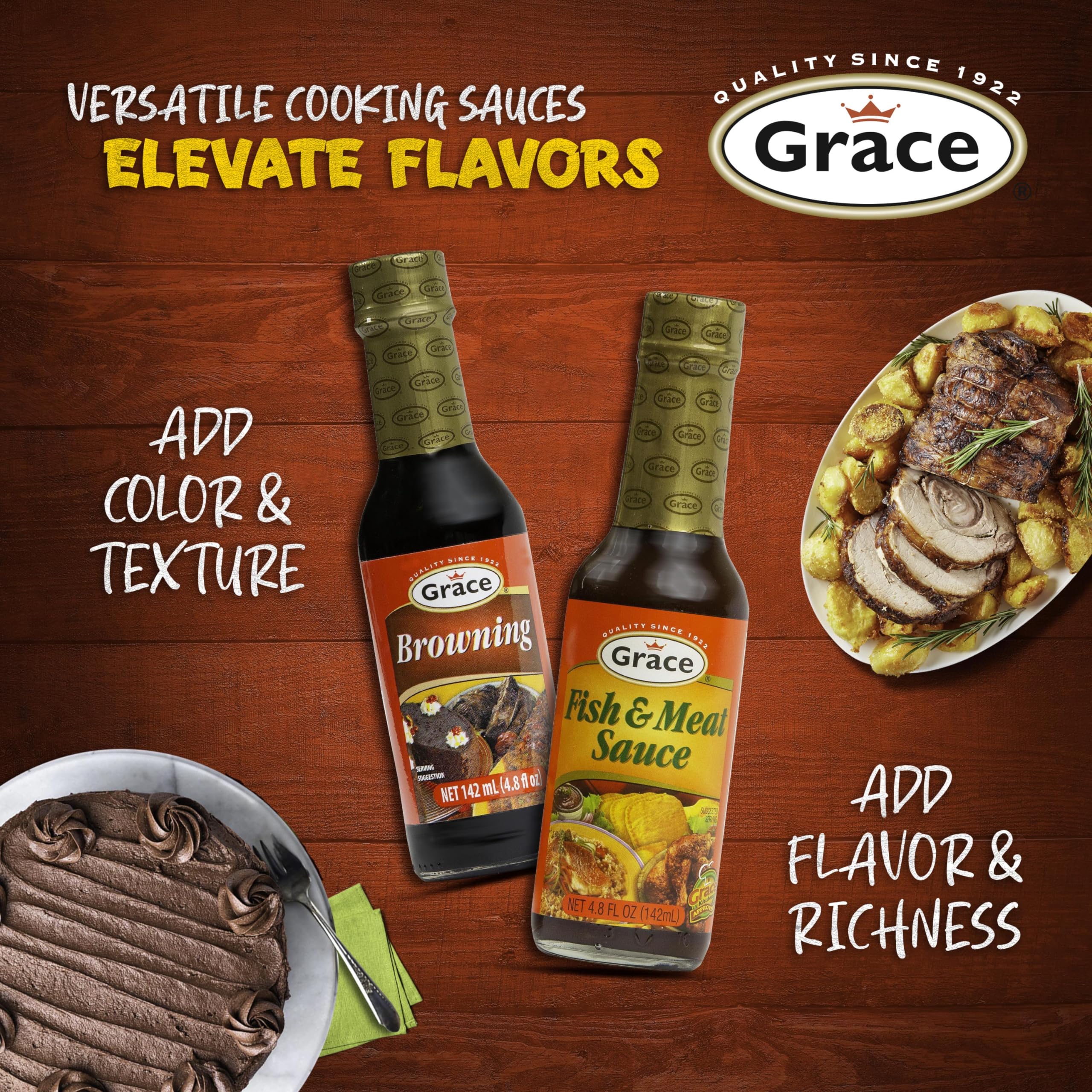 Grace Browning glaze drizzled over dessert adds caramel tones.
