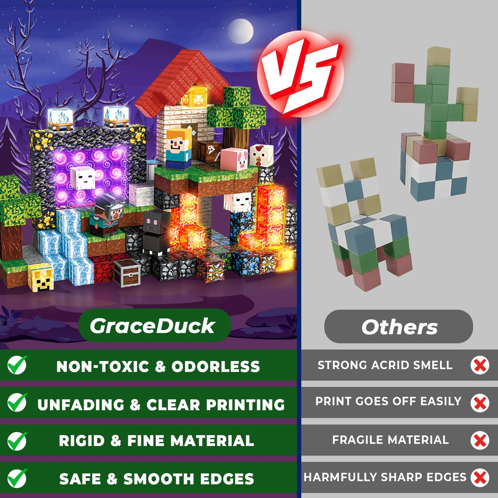 GraceDuck ABS-material blocks with rounded edges ensure safe, durable play