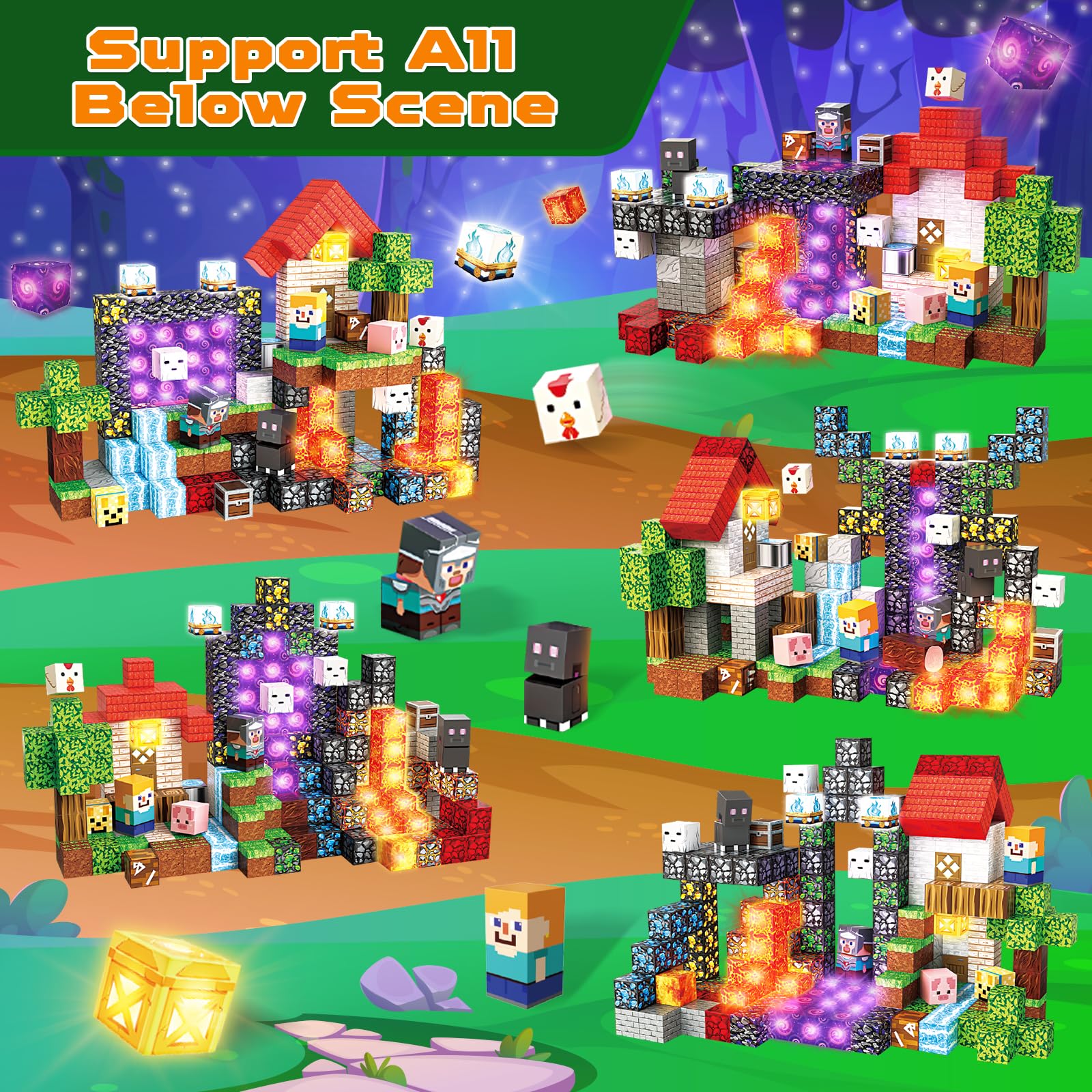 GraceDuck castle-glow blocks bring imaginative play to life with bright illumination