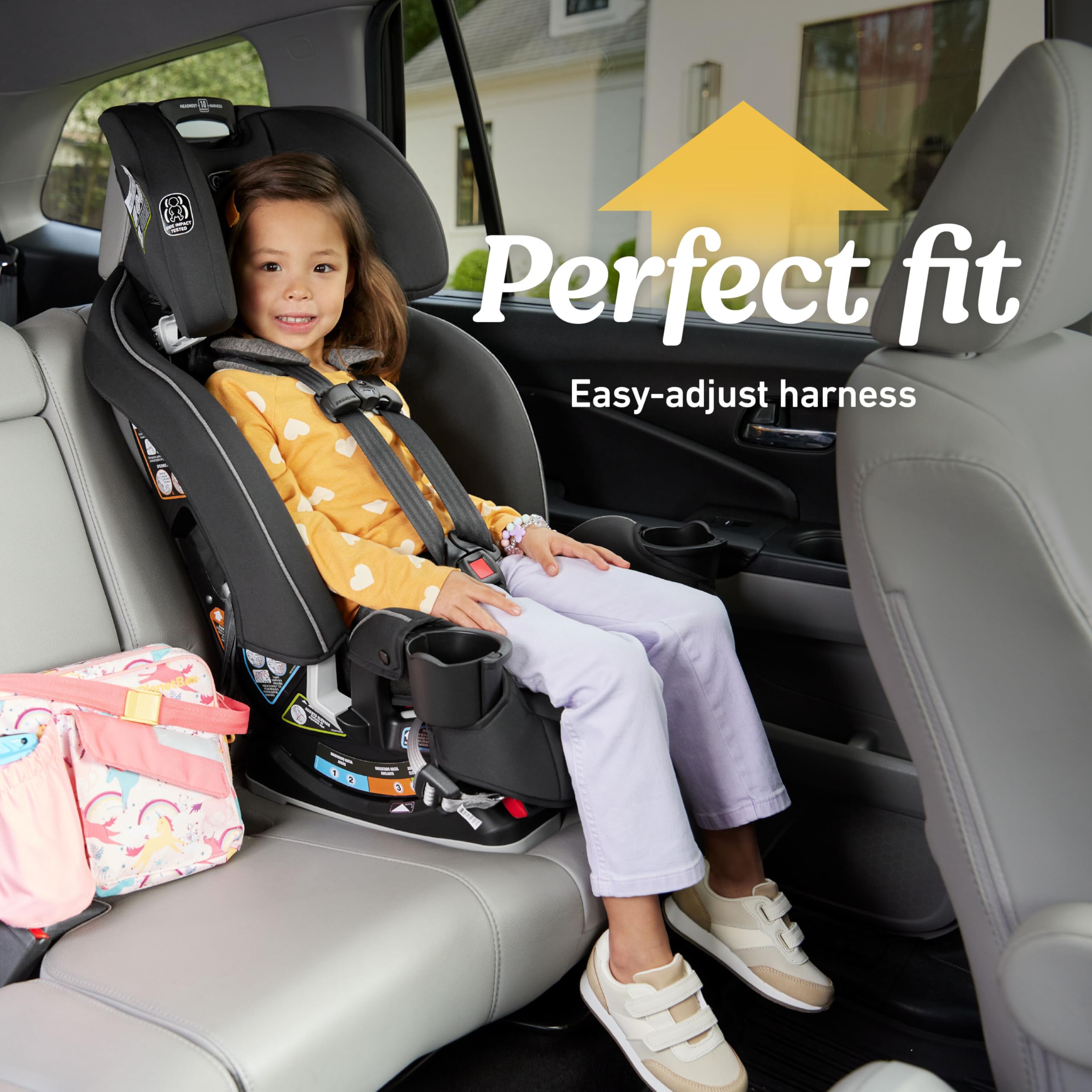 Graco SlimFit with 10-position headrest for a precise fit.