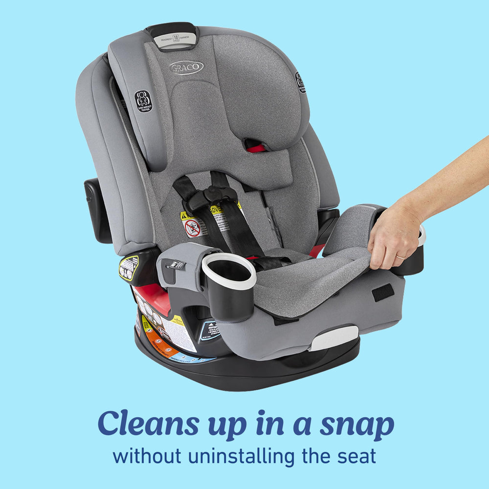 Graco 4Ever DLX RapidRemove cover for easy, no-fuss cleaning.