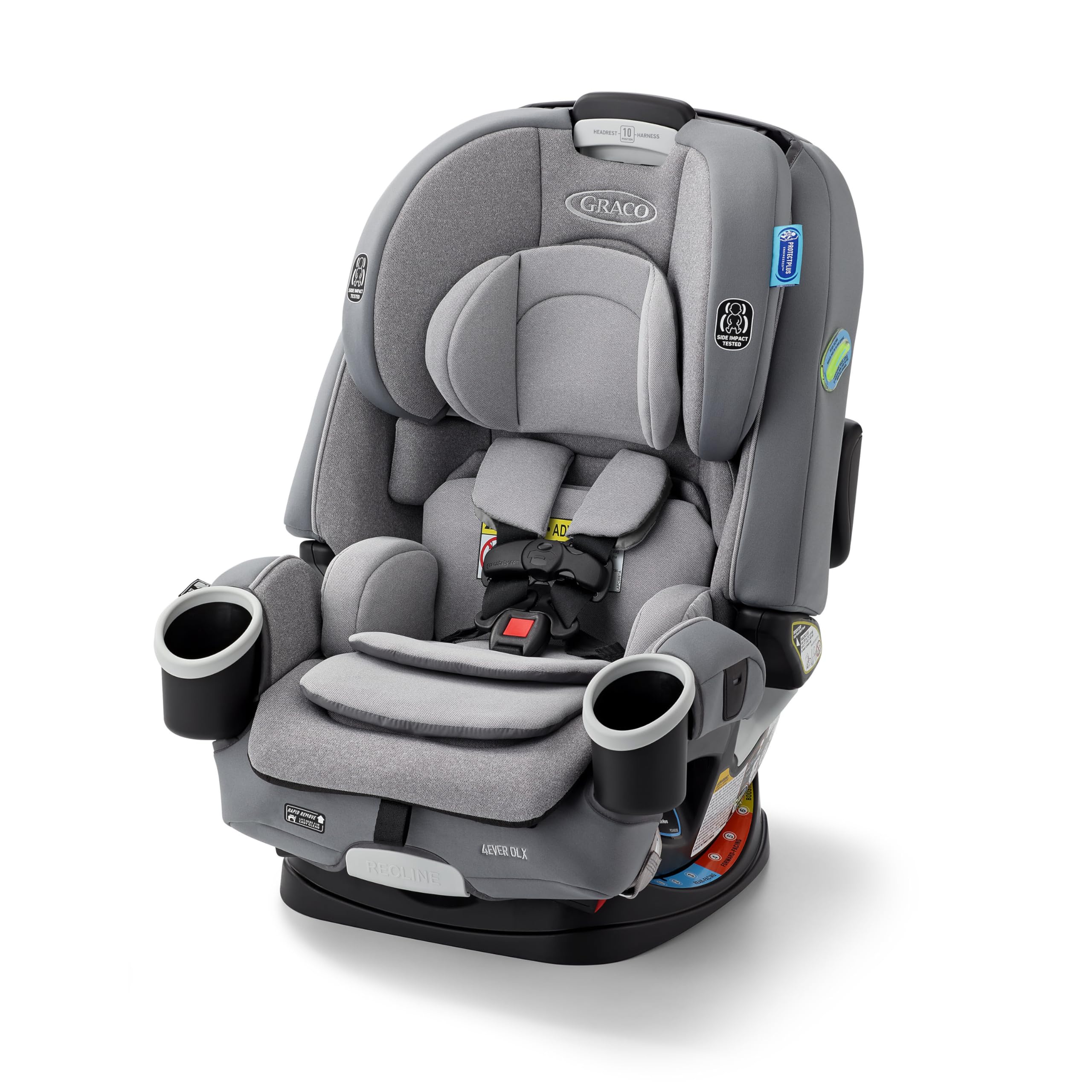 Graco 4Ever DLX rear-facing harness keeps your infant secure and comfy.