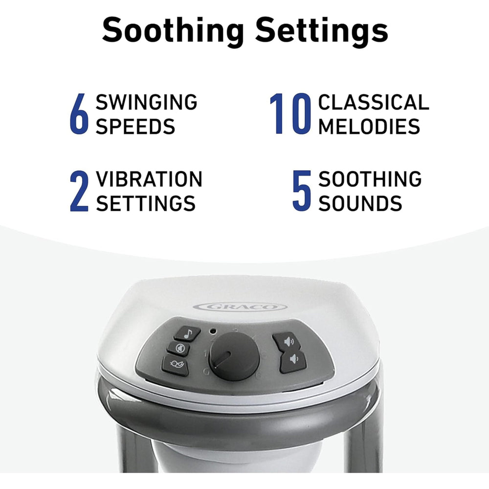 Graco DuetConnect LX multi-direction seat allowing baby to face different directions for soothing.
