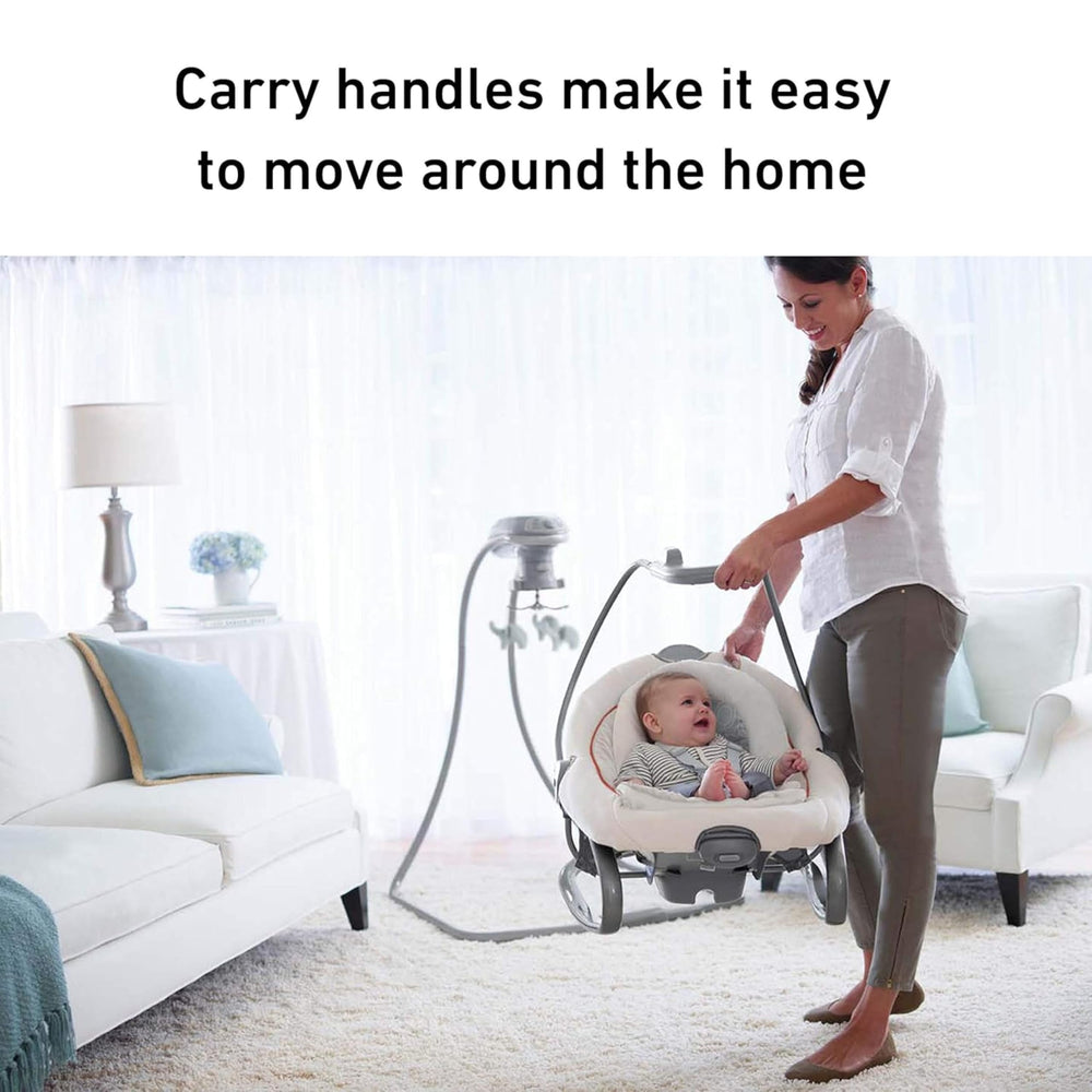 Graco DuetSoothe overhead toy mobile with engaging visuals.