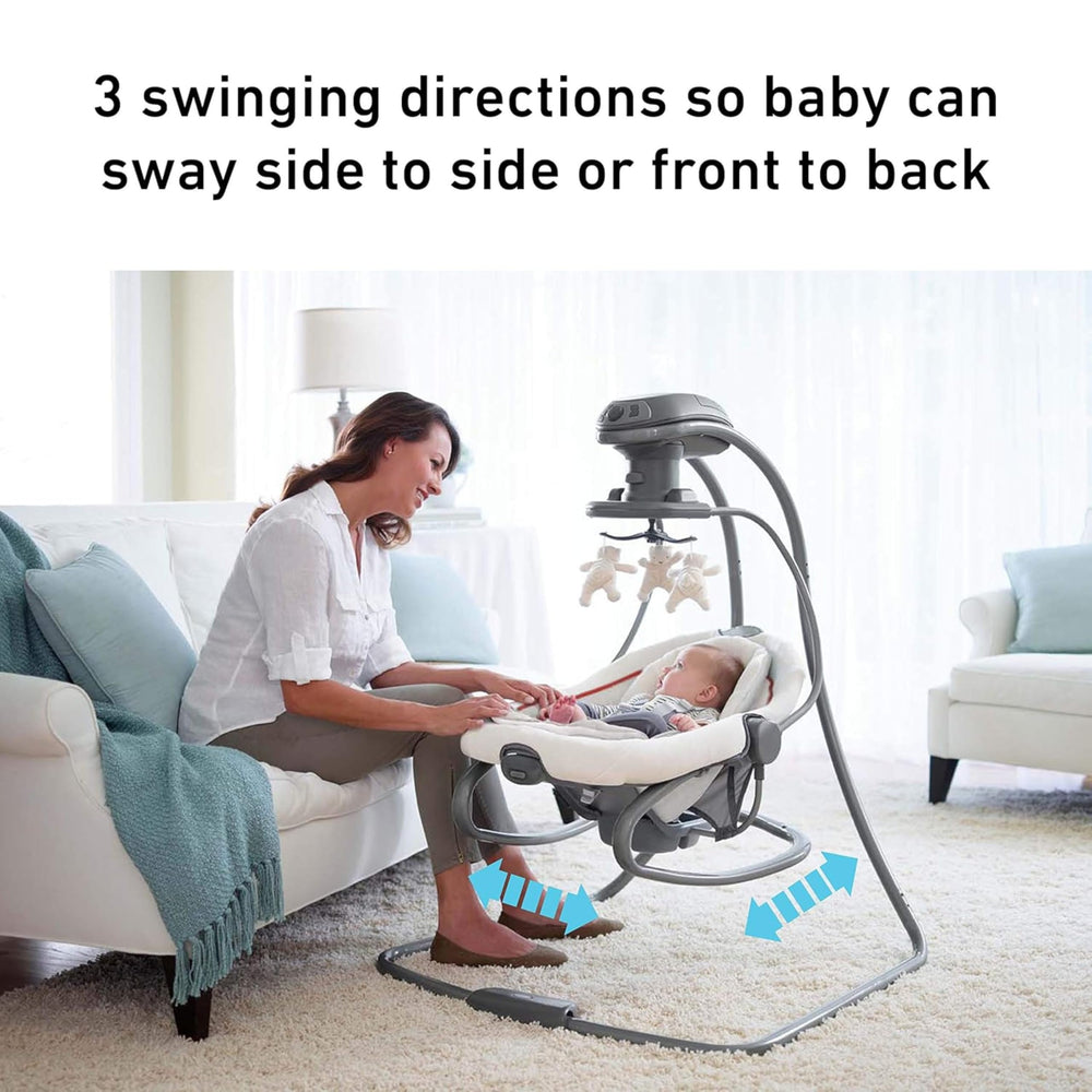 Graco DuetSoothe offers 6 speeds to match baby’s pace.