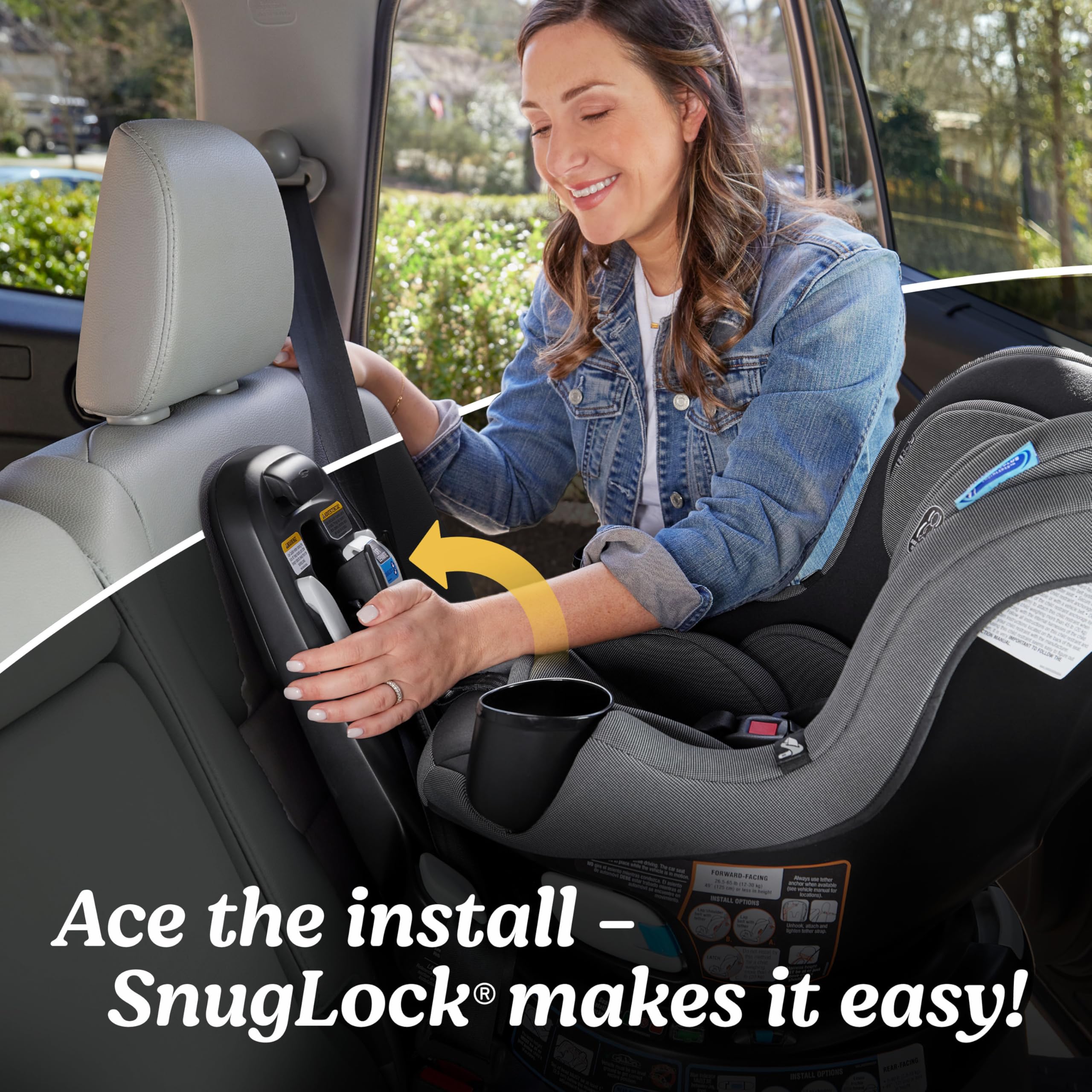 Graco EasyTurn 360 InRight LATCH with audible click for quick securing