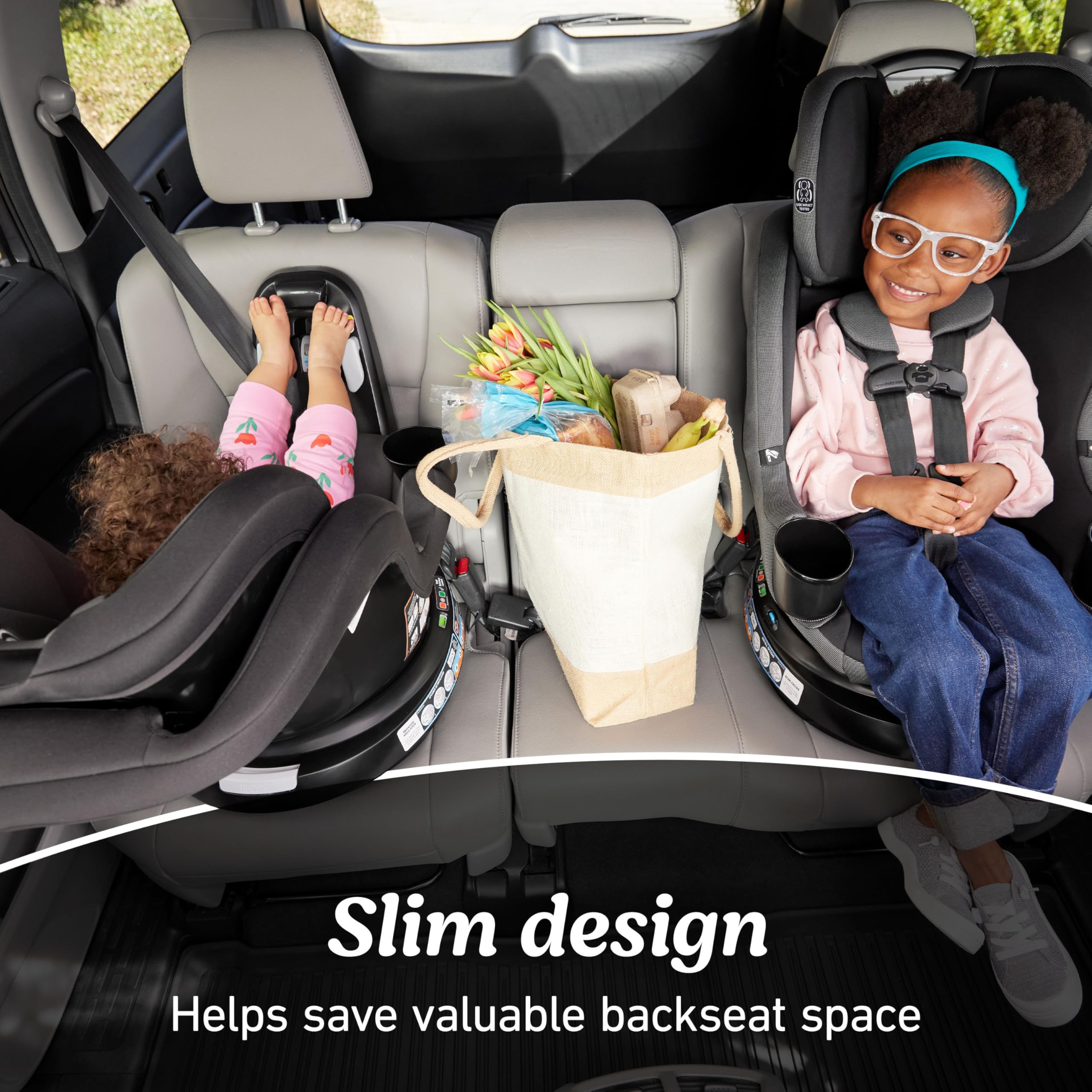 Graco EasyTurn360 headrest and harness adjust together for precise fit.