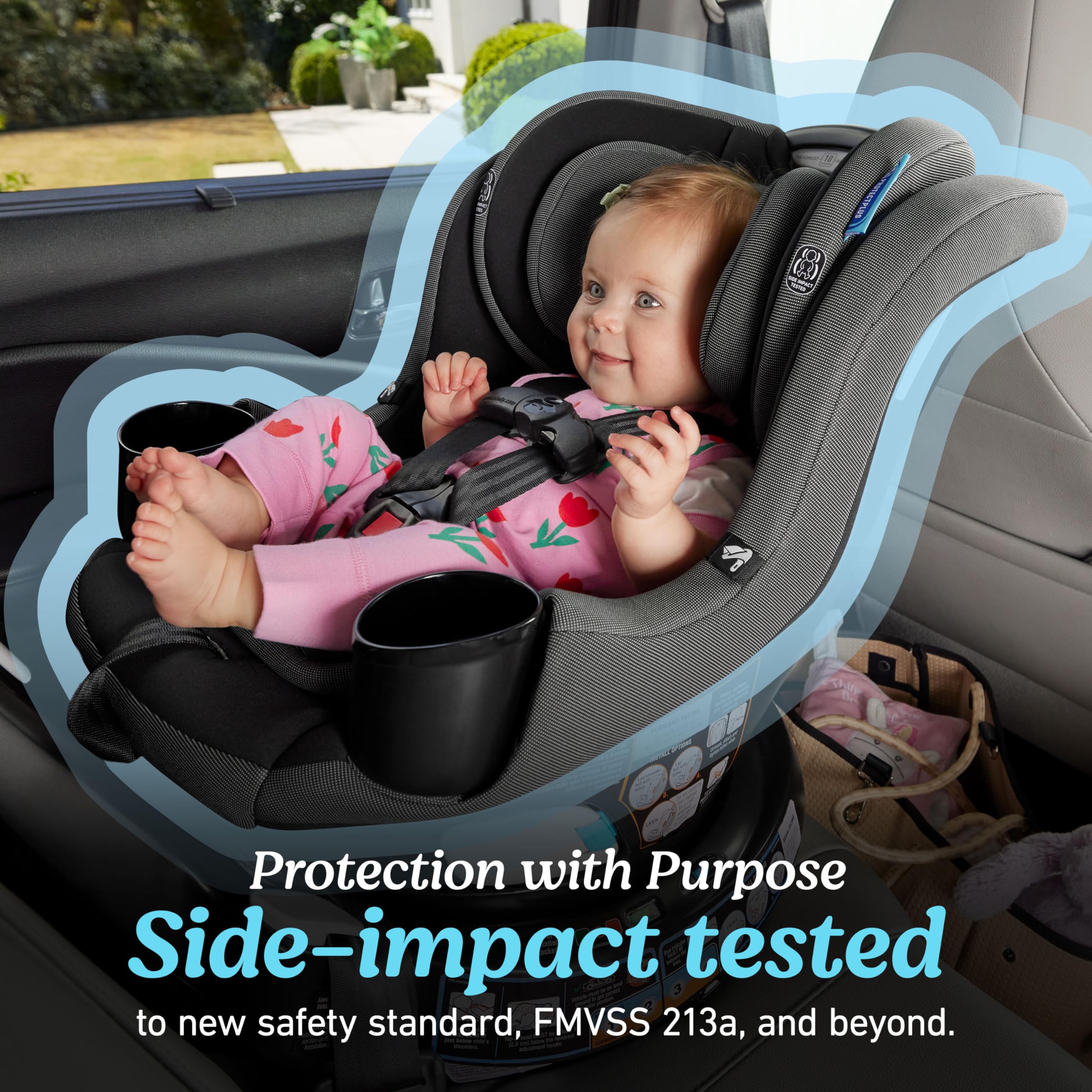 Graco EasyTurn360 SnugLock installation works quickly with seat belt or LATCH.