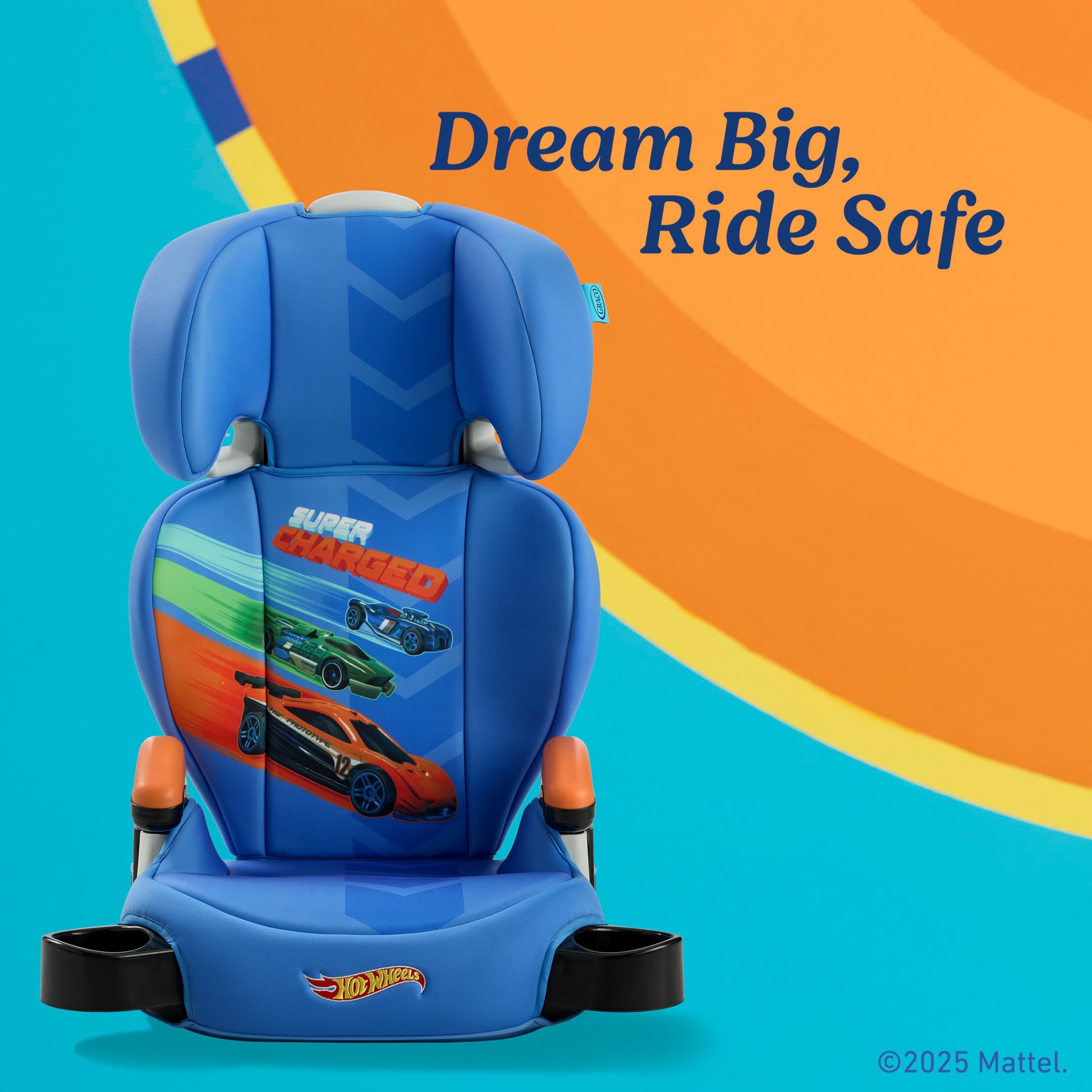 Graco Hot Wheels Turbobooster 2.0 converts to backless for long-term use and style.