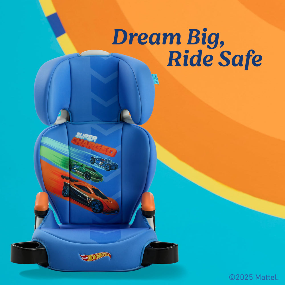 Graco Hot Wheels Turbobooster 2.0 converts to backless for long-term use and style.