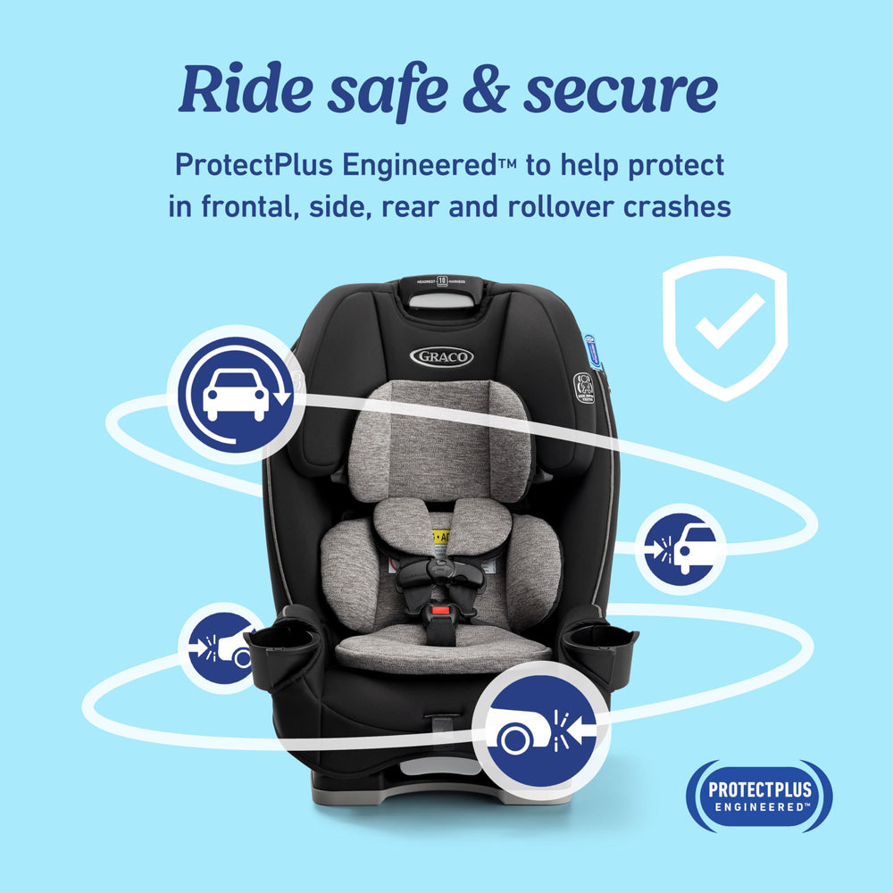 Graco SlimFit InRight LATCH click confirms quick, secure installation.