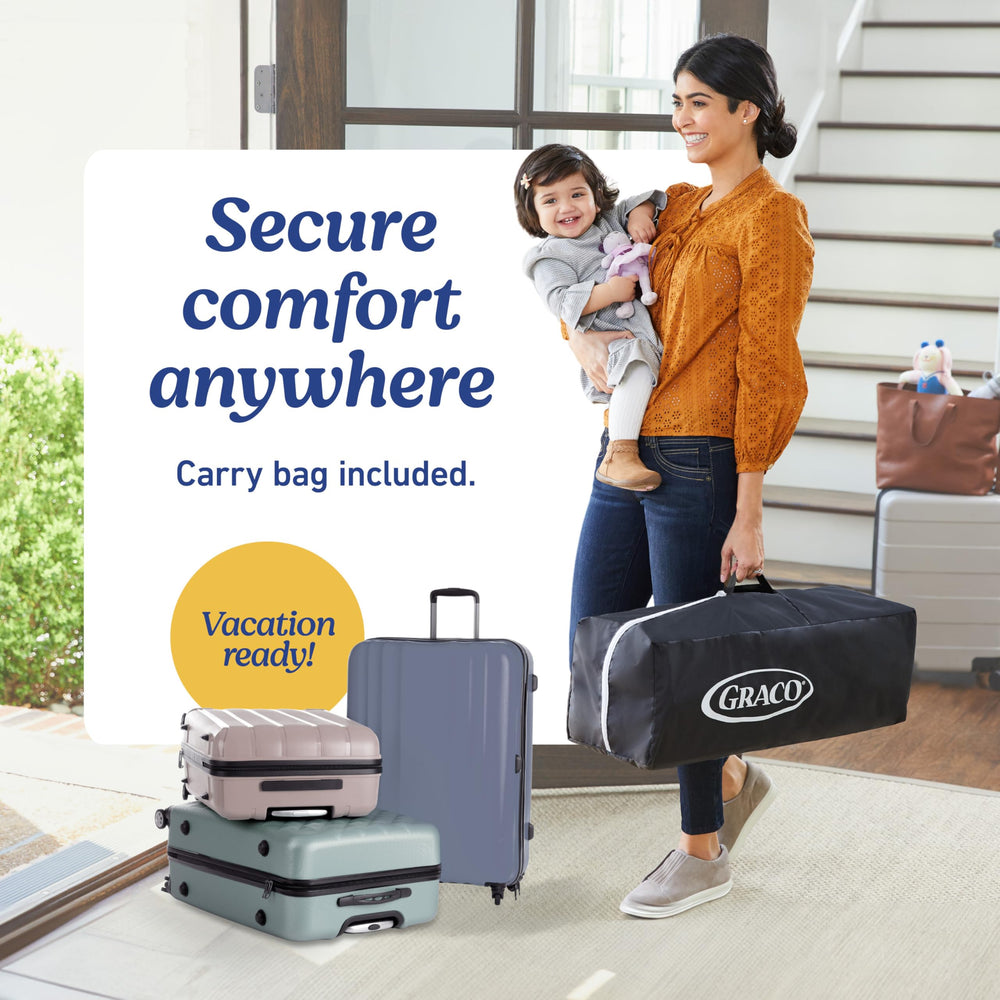 Graco On the Go Zip DLX breathable mesh sides offer visibility and airflow