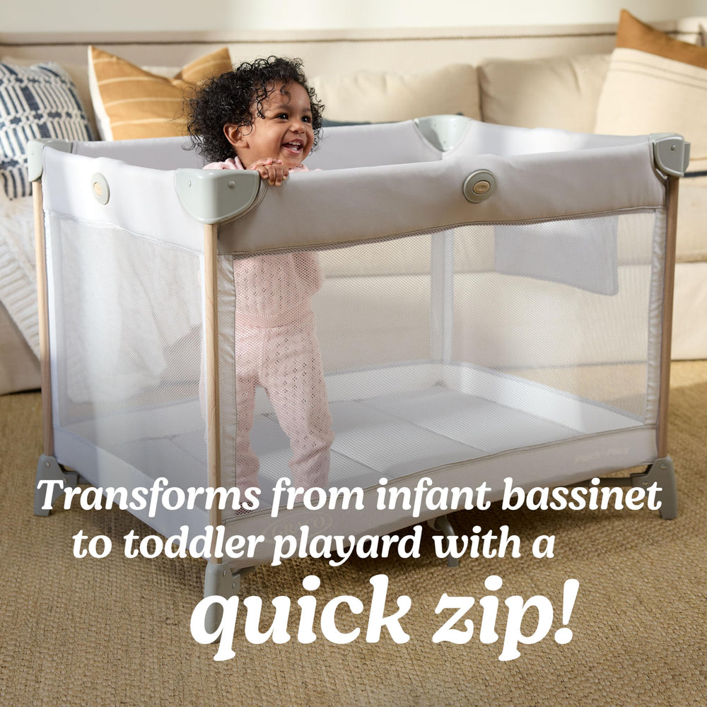 Graco Care Suite premium fabrics and wood grain finish for stylish use