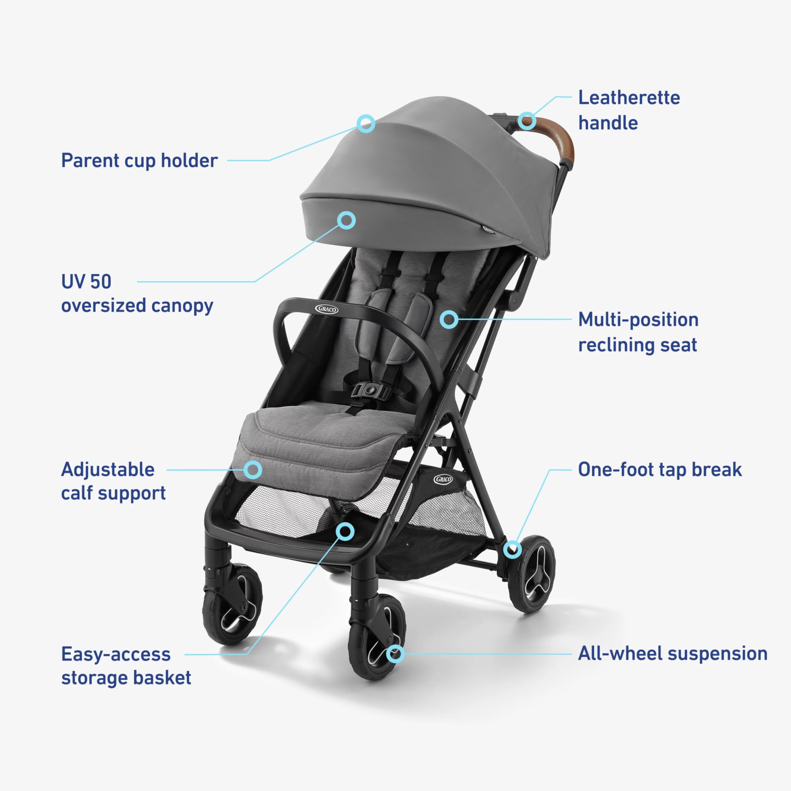 Graco Ready2Jet UV50 canopy with visor shields sun and rain