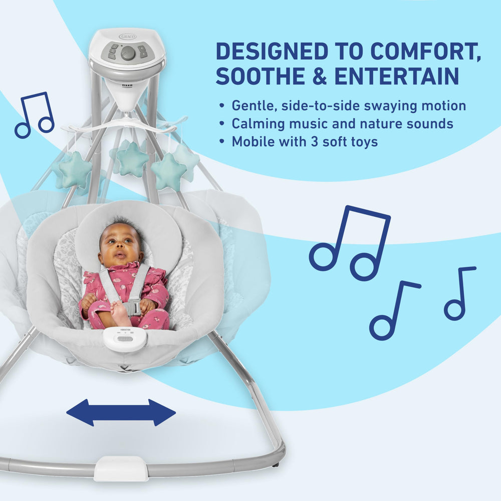 Graco Simple Sway ergonomic headrest enhances comfort during use