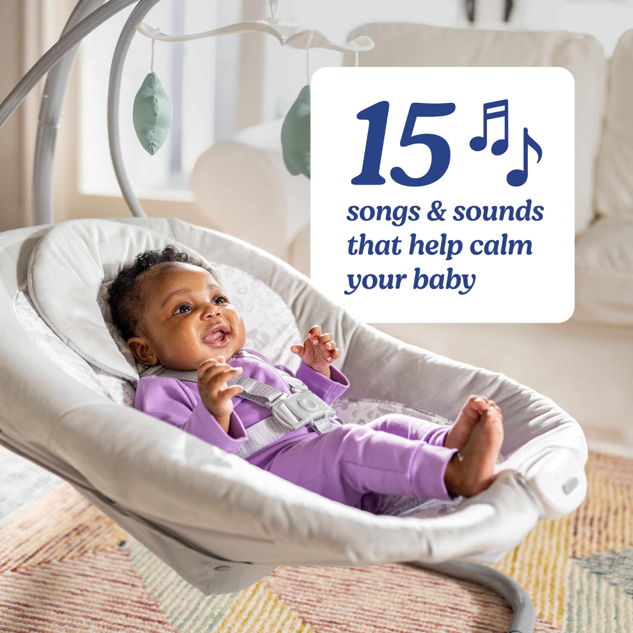 Graco Simple Sway overhead mobile with soft toys for engagement