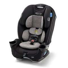 Graco SlimFit 3-in-1 rear-facing harness saves space in the back seat.