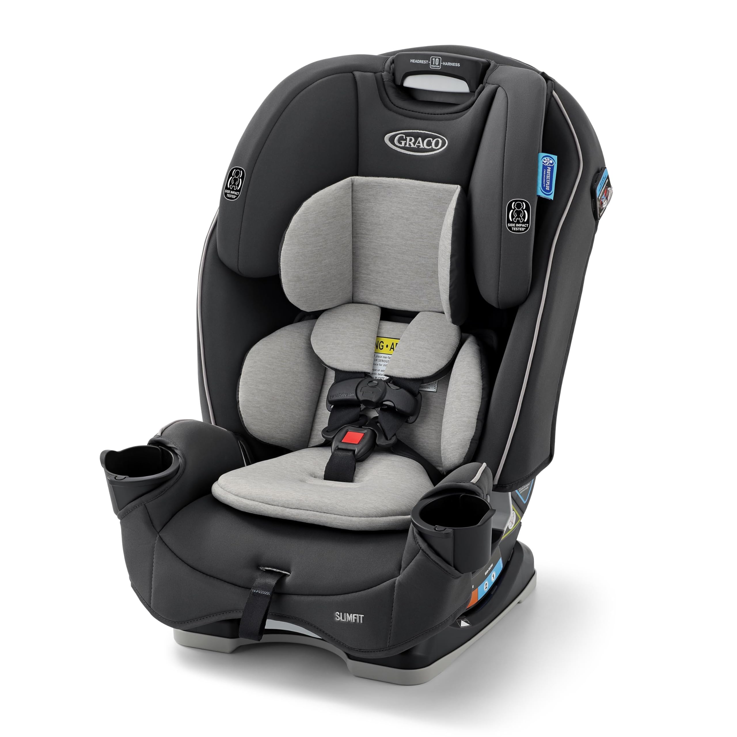 Graco SlimFit 3-in-1 car seat in slim design saving back seat space