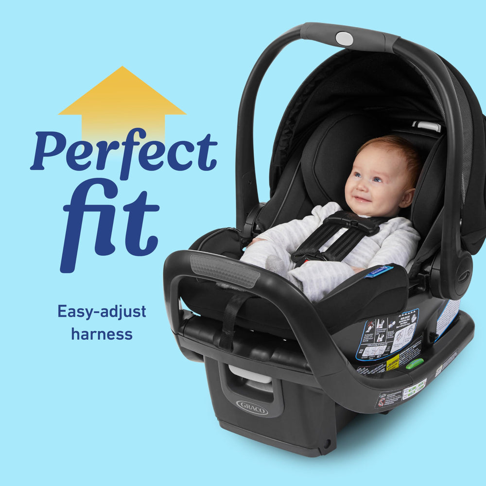 Graco SnugRide SnugFit DLX one-hand handle for easy transitions.