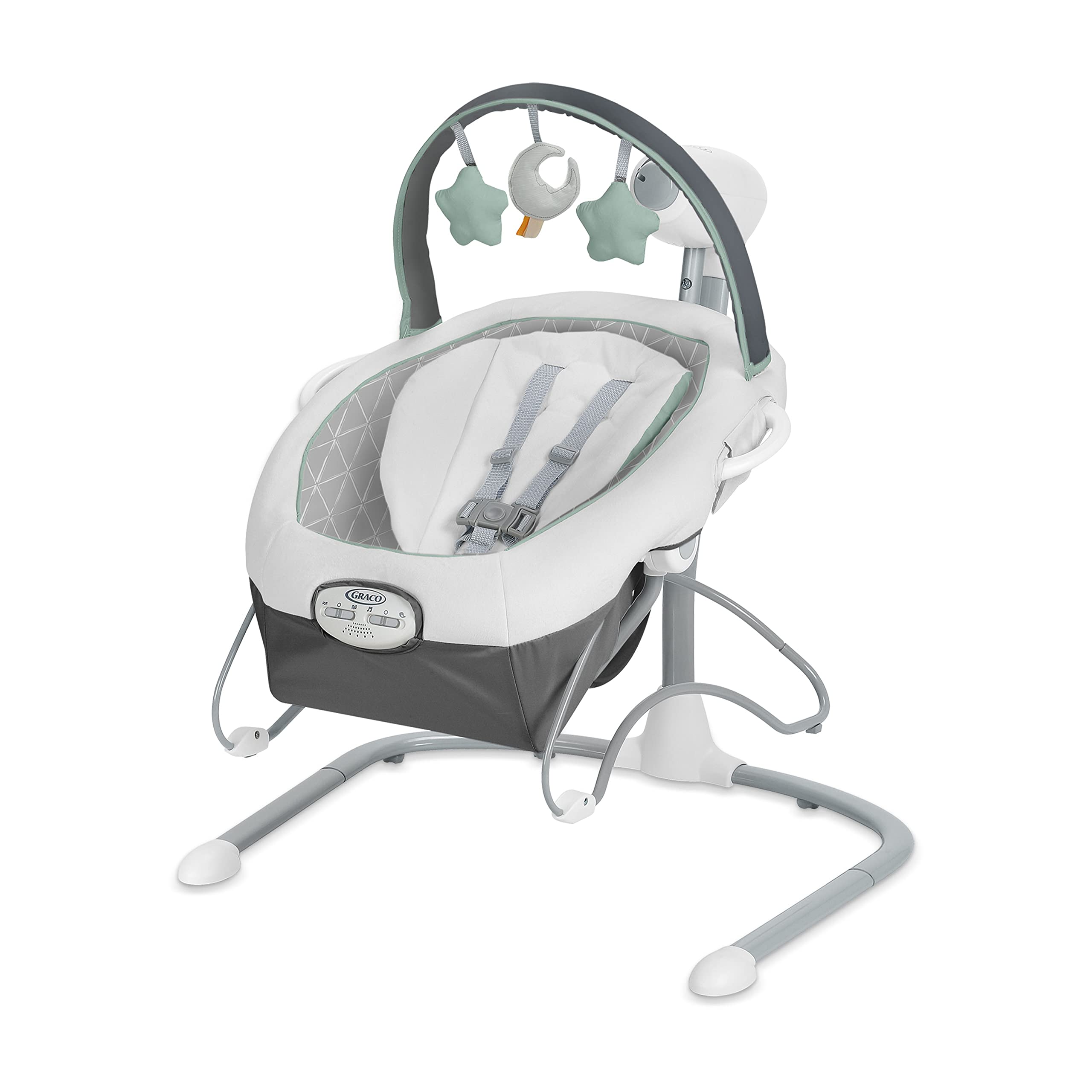 Graco Soothe-n-Sway LX Swing seat with multi-direction motion for versatile soothing.