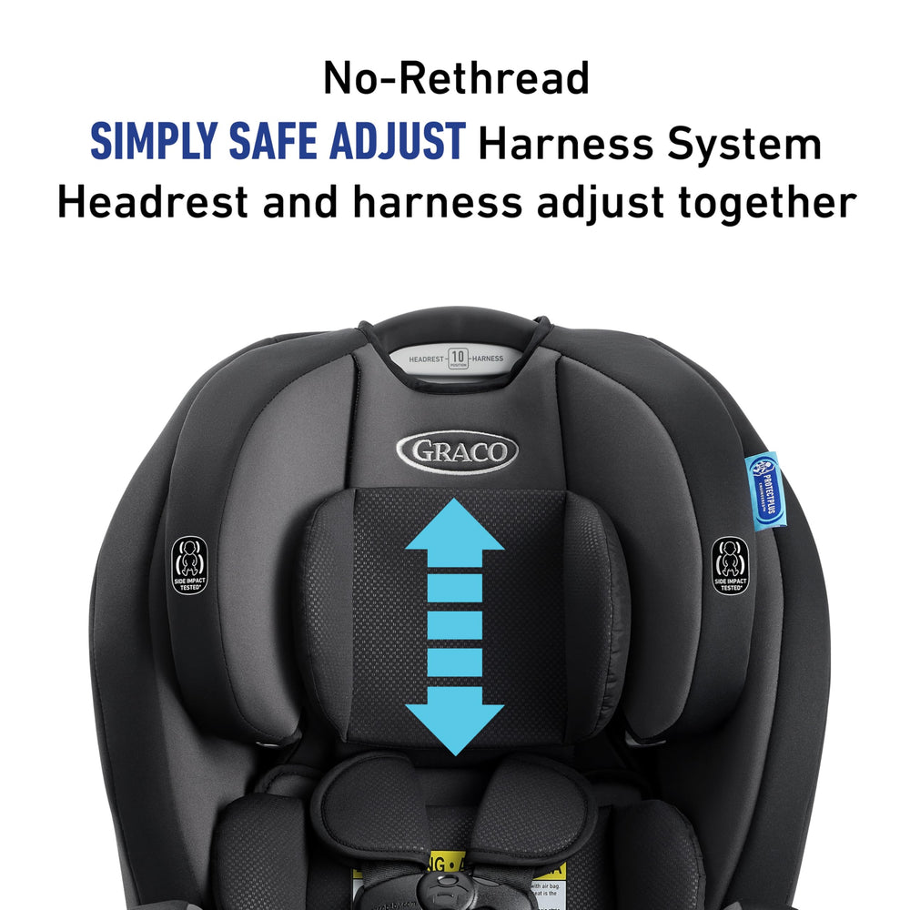 Graco TriRide headrest adjustment with multiple height options