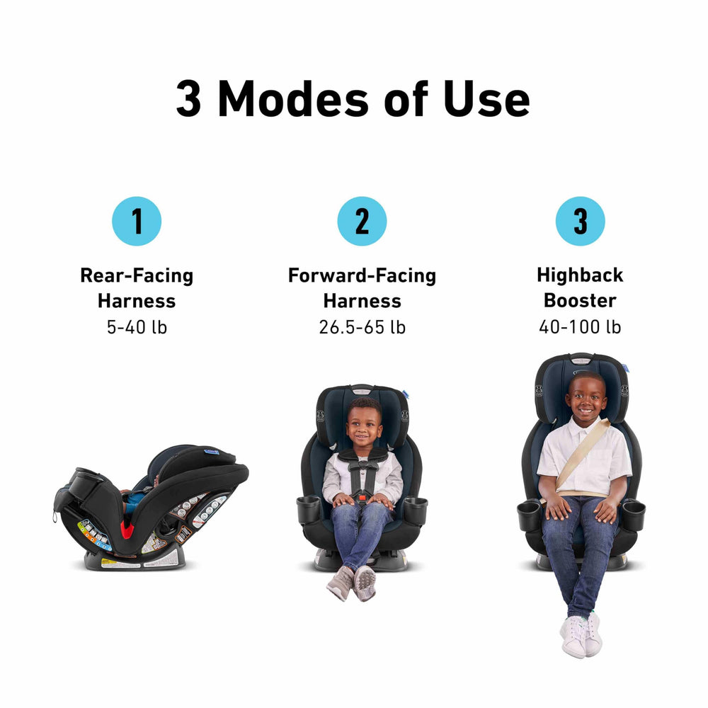 Graco TriRide forward-facing harness supports growing kids for longer rides.